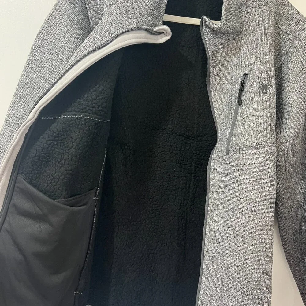 Mens Spyder Full Zip Fleece Jacket – XL – Heather Gray 🕷️❄️ - Picture 4 of 9